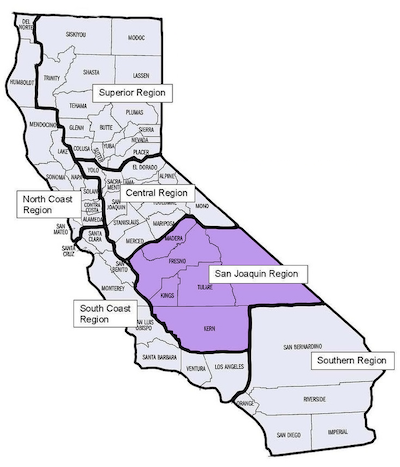 San Joaquin Region Map