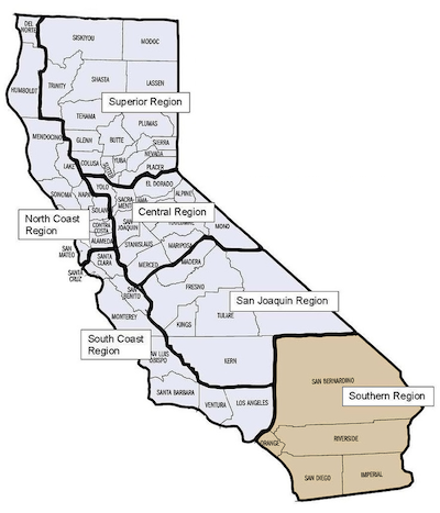 Southern Region Map