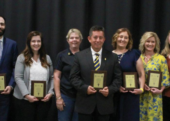 Golden owl recipients at the 2022 FFA State Leadership Conference in Sacramento